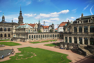 Image showing DRESDEN, GERMANY – AUGUST 13, 2016: Tourists walk and visit Dr