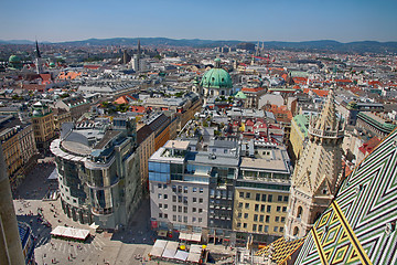 Image showing Vienna, Austria - August 19, 2012: Panorama of Vienna, aerial vi