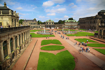 Image showing DRESDEN, GERMANY – AUGUST 13, 2016: Tourists walk and visit Dr