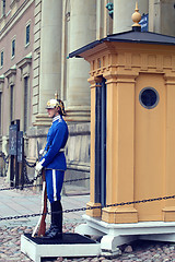 Image showing STOCKHOLM, SWEDEN - AUGUST 20, 2016: Swedish Royal Guards of hon