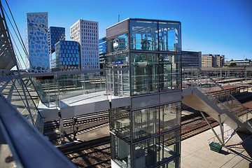 Image showing OSLO, NORWAY – AUGUST 17, 2016: View of Akrobaten pedestrian b