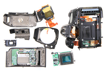 Image showing damaged camera isolated