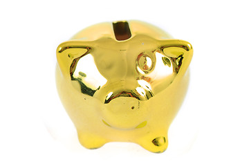 Image showing golden coin pig