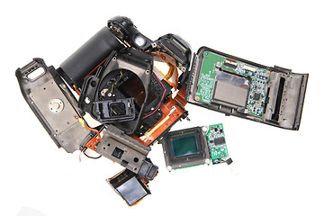 Image showing damaged camera isolated