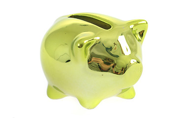 Image showing golden coin pig