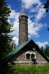 Image showing watchtower Zlaty Chlum in Jeseniky mountains