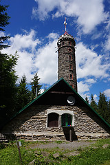Image showing watchtower Zlaty Chlum in Jeseniky mountains