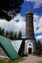 Image showing watchtower Zlaty Chlum in Jeseniky mountains