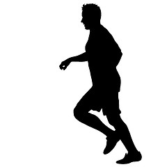 Image showing Silhouettes. Runners on sprint, men. illustration