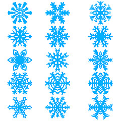 Image showing Set snowflakes icons on white background, illustration