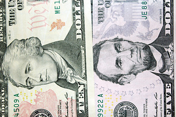 Image showing dollar banknotes 5 and 10