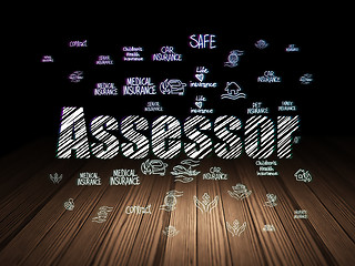 Image showing Insurance concept: Assessor in grunge dark room