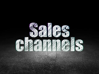 Image showing Advertising concept: Sales Channels in grunge dark room