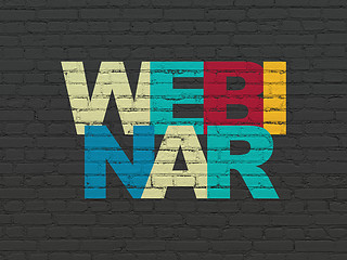 Image showing Education concept: Webinar on wall background