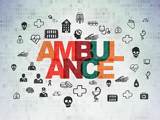 Image showing Healthcare concept: Ambulance on Digital Data Paper background