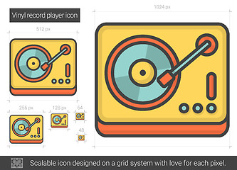 Image showing Vinyl record player line icon.