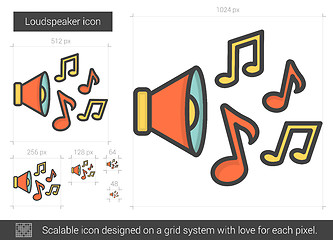 Image showing Loudspeaker line icon.