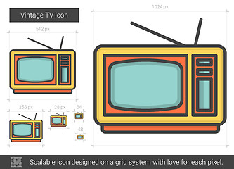 Image showing Vintage TV line icon.