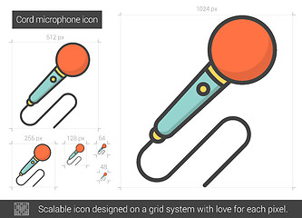 Image showing Cord microphone line icon.