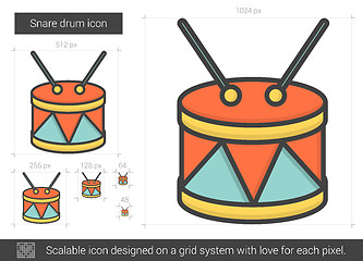 Image showing Snare drum line icon.