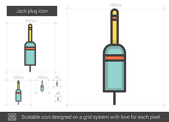 Image showing Jack plug line icon.