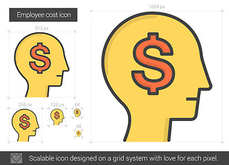 Image showing Employee cost line icon.