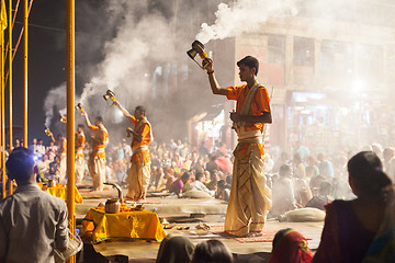 Image showing Ganges Aarti ceremony, Varanasi