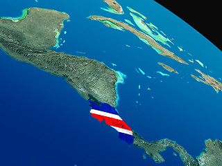 Image showing Flag of Costa Rica from space