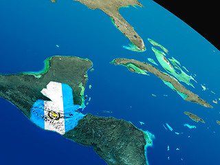 Image showing Flag of Guatemala from space