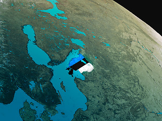 Image showing Flag of Estonia from space