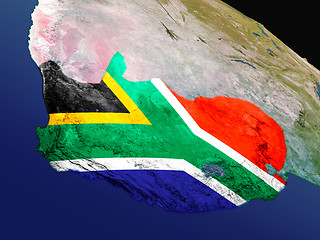 Image showing Flag of South Africa from space