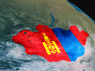 Image showing Flag of Mongolia from space