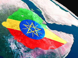 Image showing Flag of Ethiopia from space