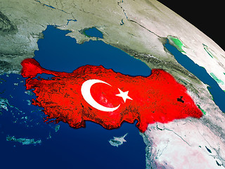 Image showing Flag of Turkey from space