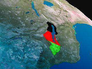 Image showing Flag of Malawi from space