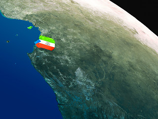 Image showing Flag of Equatorial Guinea from space