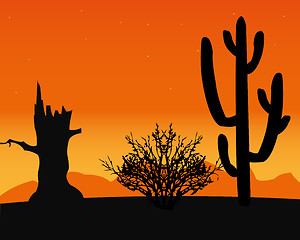 Image showing Desert and cactus