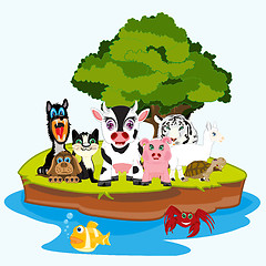 Image showing Much animals on island