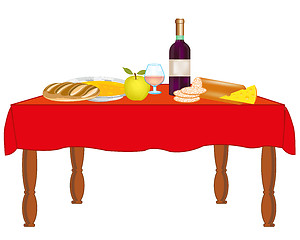 Image showing Table with meal and drink