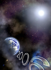 Image showing Space scenario. Earth in the space, 2006 Year are coming