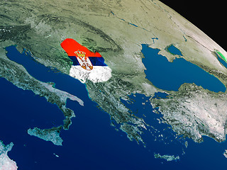 Image showing Flag of Serbia from space