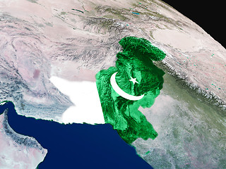 Image showing Flag of Pakistan from space