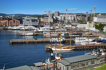 Image showing OSLO, NORWAY – AUGUST 17, 2016: View of panorama on Oslo Harbo