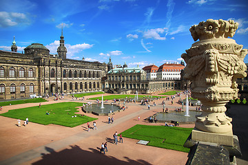 Image showing DRESDEN, GERMANY – AUGUST 13, 2016: Tourists walk and visit Dr