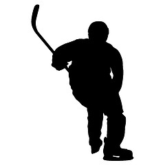 Image showing Silhouette of hockey player. Isolated on white. illustrations