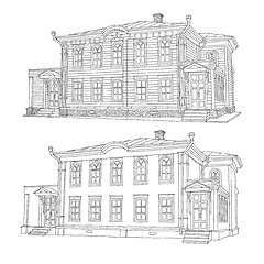 Image showing Drawing, sketch of a house. illustration.