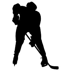 Image showing Silhouette of hockey player. Isolated on white. illustrations