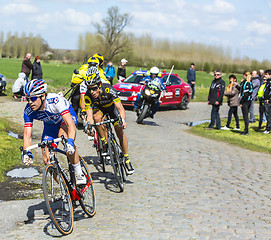 Image showing Group of Cyclists - Paris Roubaix 2016