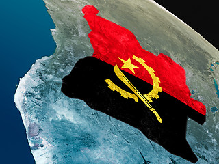 Image showing Flag of Angola from space