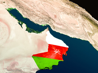 Image showing Flag of Oman from space